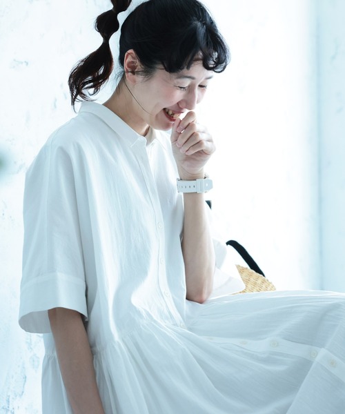 soulberry(ソウルベリー)の「なつしろワンピース(シャツワンピース・レディース・オフホワイト・5L/4L/3L/LL/L/M)」の18枚目の写真