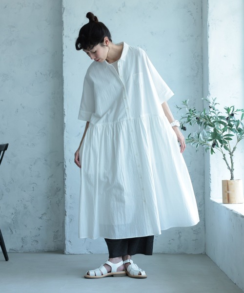 soulberry(ソウルベリー)の「なつしろワンピース(シャツワンピース・レディース・オフホワイト・5L/4L/3L/LL/L/M)」の8枚目の写真