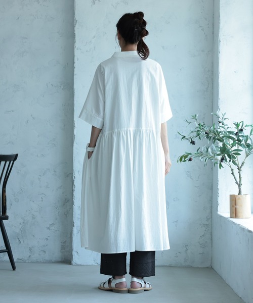 soulberry(ソウルベリー)の「なつしろワンピース(シャツワンピース・レディース・オフホワイト・5L/4L/3L/LL/L/M)」の10枚目の写真