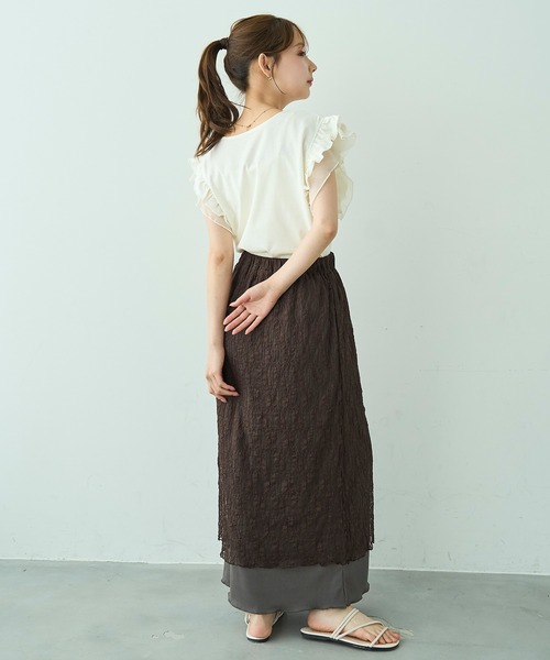 mil(ミル)の「レースレイヤードスカート【588119】(スカート・レディース・ダークブラウン/アイボリー・S/XS)」の11枚目の写真