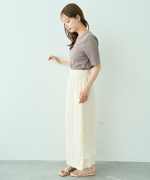 mil(ミル)の「レースレイヤードスカート【588119】(スカート・レディース・ダークブラウン/アイボリー・S/XS)」の4枚目の写真