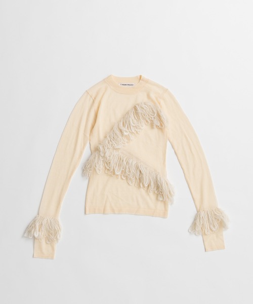 PRANK PROJECT（プランクプロジェクト）の「【2026Autumn Pre-Order】フラッフィーシアーニット / Fluffy Sheer Knit（ニット/セーター・レディース・オフホワイト/ブラック・FREE）」の11枚目の写真