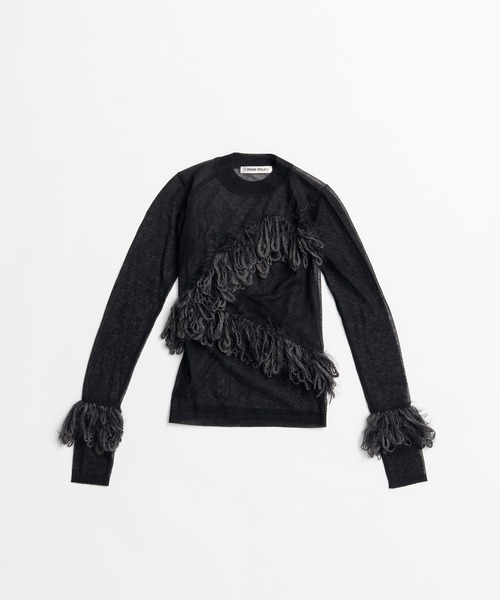 PRANK PROJECT（プランクプロジェクト）の「【2026Autumn Pre-Order】フラッフィーシアーニット / Fluffy Sheer Knit（ニット/セーター・レディース・オフホワイト/ブラック・FREE）」の12枚目の写真