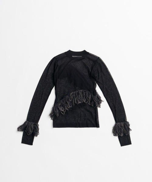 PRANK PROJECT（プランクプロジェクト）の「【2026Autumn Pre-Order】フラッフィーシアーニット / Fluffy Sheer Knit（ニット/セーター・レディース・オフホワイト/ブラック・FREE）」の13枚目の写真