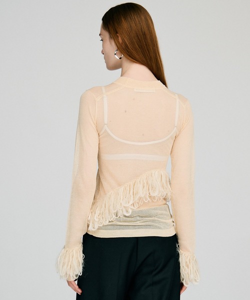 PRANK PROJECT（プランクプロジェクト）の「【2026Autumn Pre-Order】フラッフィーシアーニット / Fluffy Sheer Knit（ニット/セーター・レディース・オフホワイト/ブラック・FREE）」の9枚目の写真