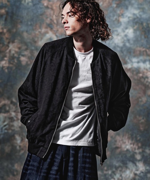 Jih Nunc(ジーヌンク)の「mj11753-コットンリネンジャガードMA-1ブルゾン(JIH-R1221)(MA-1・メンズ・ブラック/キナリ・L/M/S)」の22枚目の写真