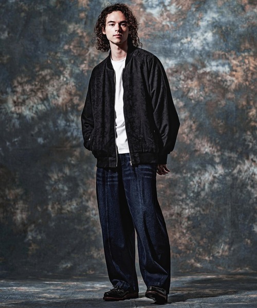 Jih Nunc(ジーヌンク)の「mj11753-コットンリネンジャガードMA-1ブルゾン(JIH-R1221)(MA-1・メンズ・ブラック/キナリ・L/M/S)」の10枚目の写真