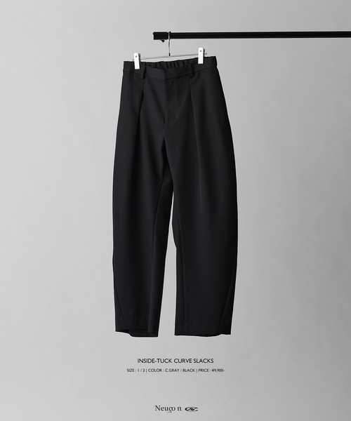 Lui's(ルイス)の「【Neucon】INSIDE-TUCK CURVE SLACKS / インサイドタックカーブスラックスパンツ(スラックス・メンズ・ブラック/チャコールグレー・2/1)」の21枚目の写真