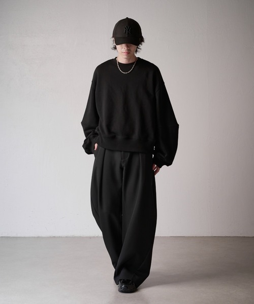 Lui's(ルイス)の「【Neucon】INSIDE-TUCK CURVE SLACKS / インサイドタックカーブスラックスパンツ(スラックス・メンズ・ブラック/チャコールグレー・2/1)」の11枚目の写真