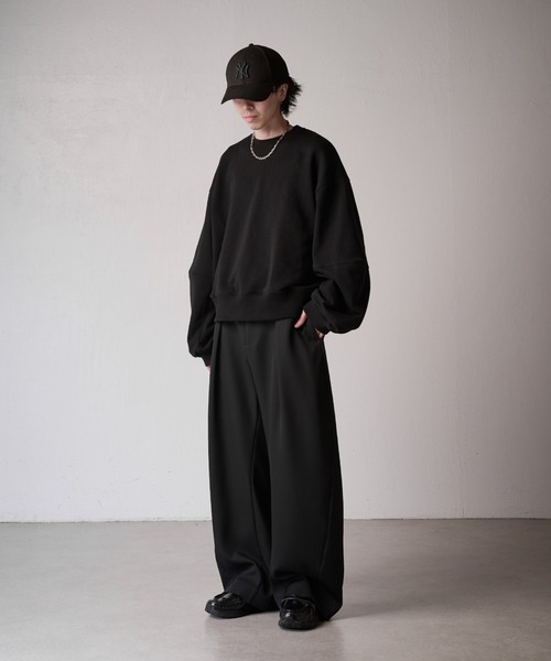 Lui's(ルイス)の「【Neucon】INSIDE-TUCK CURVE SLACKS / インサイドタックカーブスラックスパンツ(スラックス・メンズ・ブラック/チャコールグレー・2/1)」の10枚目の写真