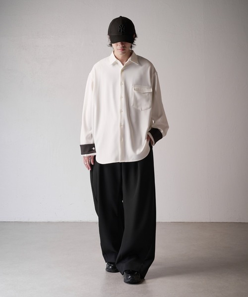Lui's(ルイス)の「【Neucon】INSIDE-TUCK CURVE SLACKS / インサイドタックカーブスラックスパンツ(スラックス・メンズ・ブラック/チャコールグレー・2/1)」の20枚目の写真
