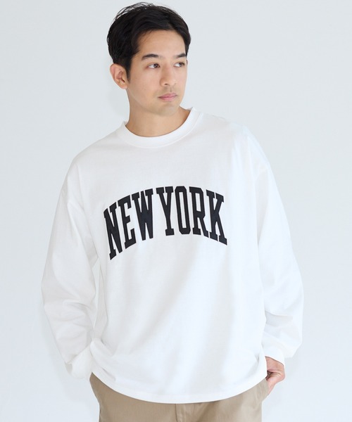 coca(coca)(コカ)の「ワッペンロゴワイドロンT(Tシャツ/カットソー・メンズ・ホワイト/ダークグリーン/ライトグレー/ブラック・L/M/XL)」の2枚目の写真