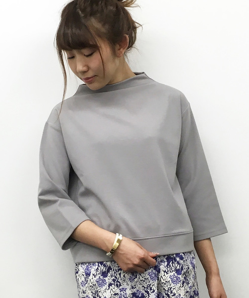 N.（N. Natural Beauty Basic）（エヌエヌナチュラルビューティーベーシック）の「ハイネックポンチカットソー（Tシャツ/カットソー・レディース・グレー/ホワイト/ピンク・MEDIUM）」の2枚目の写真