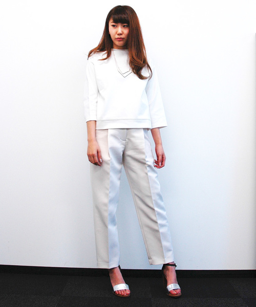 N.（N. Natural Beauty Basic）（エヌエヌナチュラルビューティーベーシック）の「ハイネックポンチカットソー（Tシャツ/カットソー・レディース・グレー/ホワイト/ピンク・MEDIUM）」の5枚目の写真