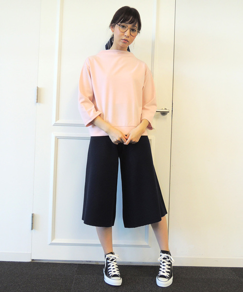 N.（N. Natural Beauty Basic）（エヌエヌナチュラルビューティーベーシック）の「ハイネックポンチカットソー（Tシャツ/カットソー・レディース・グレー/ホワイト/ピンク・MEDIUM）」の8枚目の写真