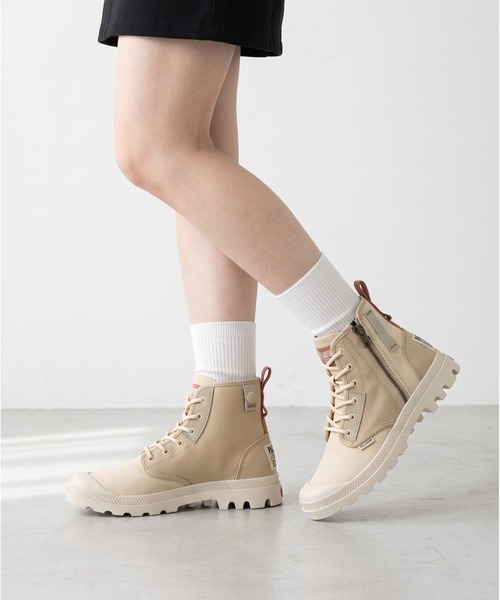 PALLADIUM(パラディウム)の「PAMPA DETROIT ZIP SU ジップスニーカー(スニーカー・メンズ・グリーン系/ベージュ系・25.5cm/26.5cm/26cm/27.5cm/27cm/28cm/30cm/25cm)」の3枚目の写真
