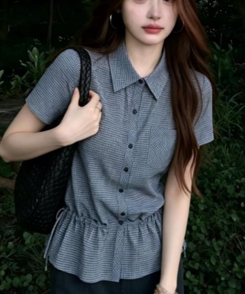 semplice（センプリチェ）の「シャツ【韓国ファッション】（シャツ/ブラウス・レディース・ブルー・L/M/S）」の6枚目の写真