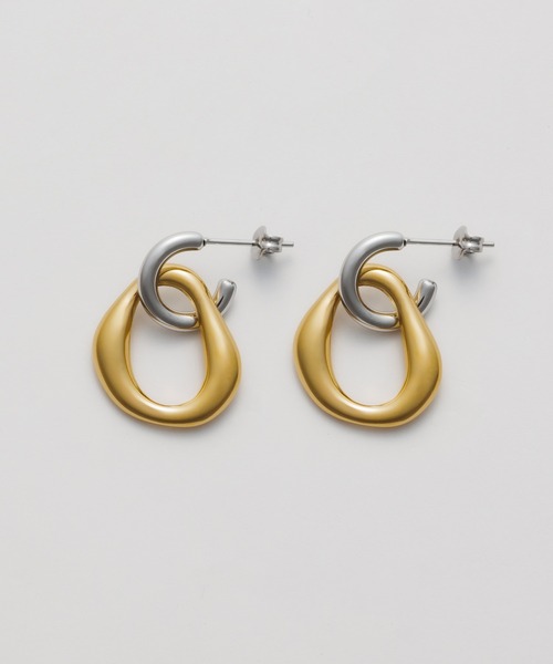 ciite' surgical stainless(シーテサージカルステンレス)の「【 金属アレルギー対応 】 2way バイカラーピアス サージカルステンレス (両耳用)(ピアス(両耳用)・レディース・シルバー×ゴールド・FREE)」の6枚目の写真
