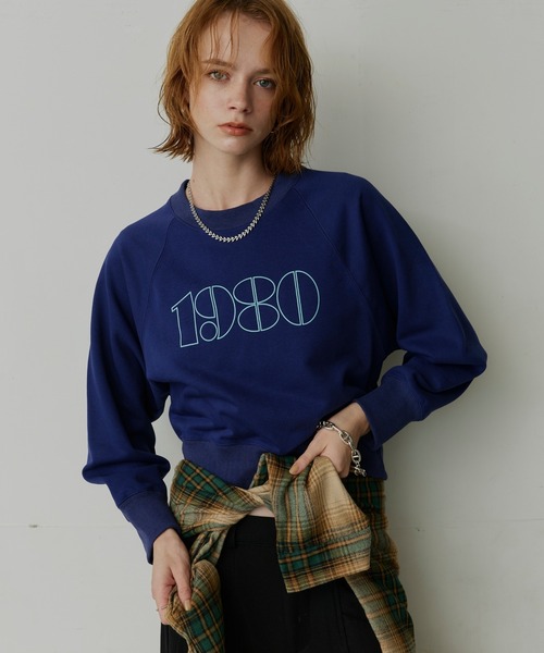 uchi.(ウチ)の「1980ロゴプリント ラグランスウェットプルオーバー(スウェット・レディース・杢グレー/ネイビー/ワインレッド・FREE)」の13枚目の写真