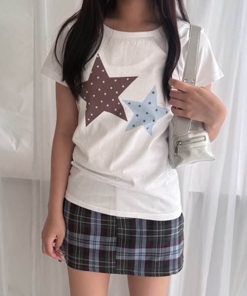 fiere(フィエール)の「ダブルスター半袖Tシャツ(Tシャツ/カットソー・レディース・ホワイト・WM)」の3枚目の写真