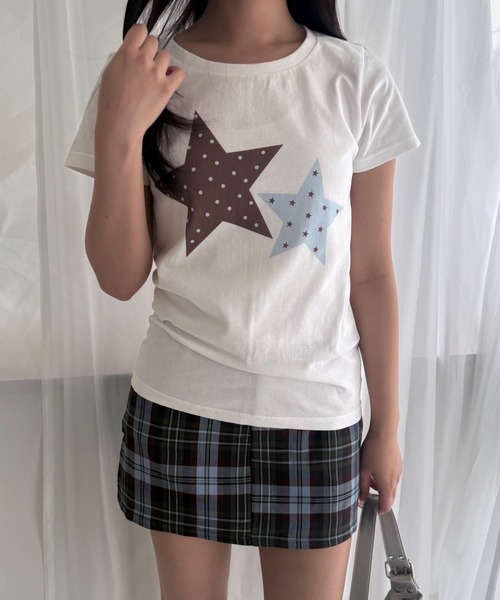 fiere(フィエール)の「ダブルスター半袖Tシャツ(Tシャツ/カットソー・レディース・ホワイト・WM)」の4枚目の写真