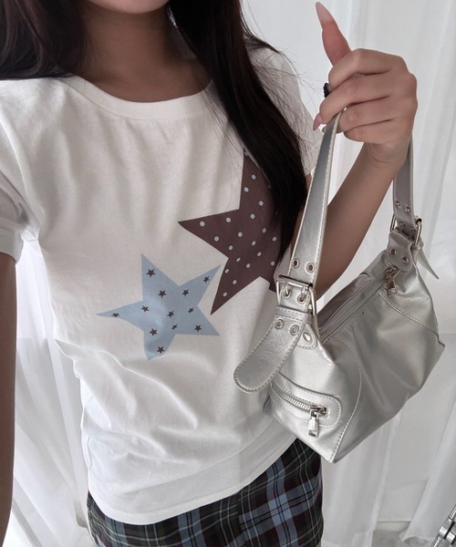 fiere(フィエール)の「ダブルスター半袖Tシャツ(Tシャツ/カットソー・レディース・ホワイト・WM)」の7枚目の写真