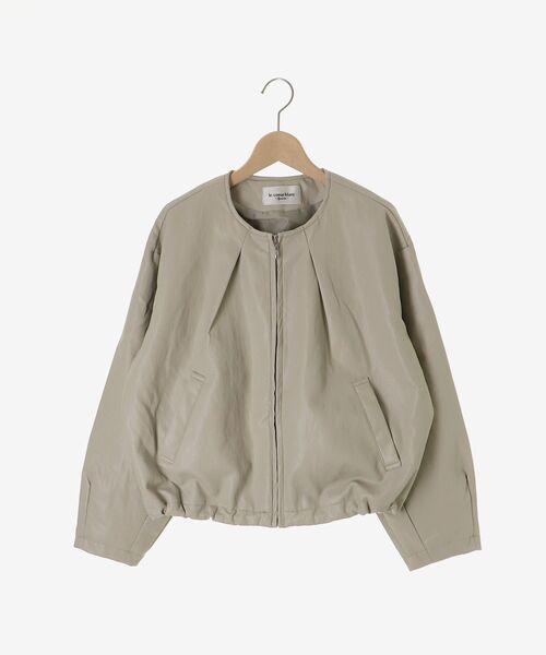 le.coeur blanc(ルクールブラン)の「《WEB限定》タックギャザーノーカラーブルゾン(ブルゾン・レディース・ベージュ/ブラウン・38)」の3枚目の写真
