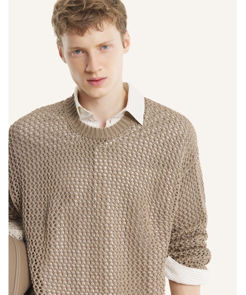 Maison Kitsune(メゾンキツネ)の「LARGE OPEN KNIT JUMPER(ニット/セーター・メンズ・ベージュ系その他・L/M)」の1枚目の写真
