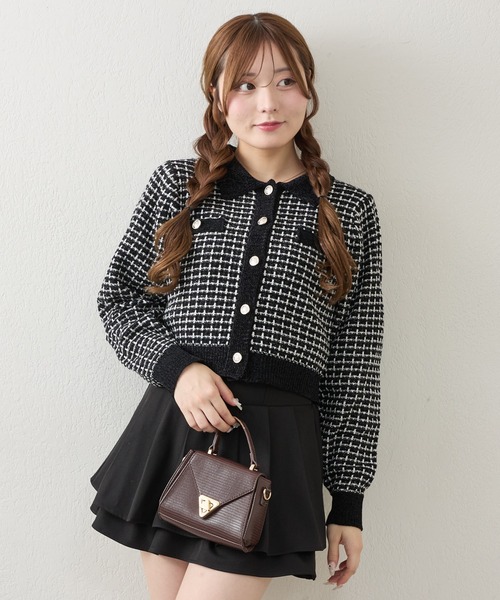 Another Branch olive des olive(アナザーブランチオリーブデオリーブ)の「モールフェザーツイードカーディガン(カーディガン/ボレロ・レディース・アイボリー/ブラック・FREE)」の10枚目の写真