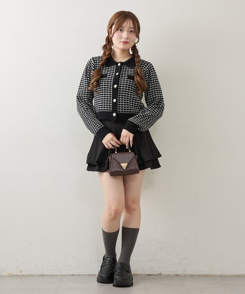 Another Branch olive des olive(アナザーブランチオリーブデオリーブ)の「モールフェザーツイードカーディガン(カーディガン/ボレロ・レディース・アイボリー/ブラック・FREE)」の8枚目の写真