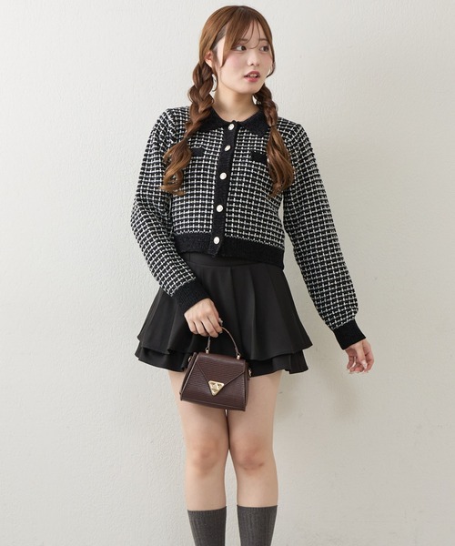 Another Branch olive des olive(アナザーブランチオリーブデオリーブ)の「モールフェザーツイードカーディガン(カーディガン/ボレロ・レディース・アイボリー/ブラック・FREE)」の14枚目の写真
