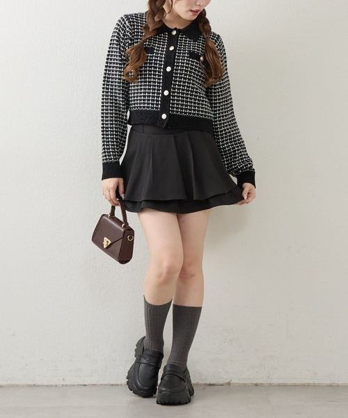 Another Branch olive des olive(アナザーブランチオリーブデオリーブ)の「モールフェザーツイードカーディガン(カーディガン/ボレロ・レディース・アイボリー/ブラック・FREE)」の4枚目の写真
