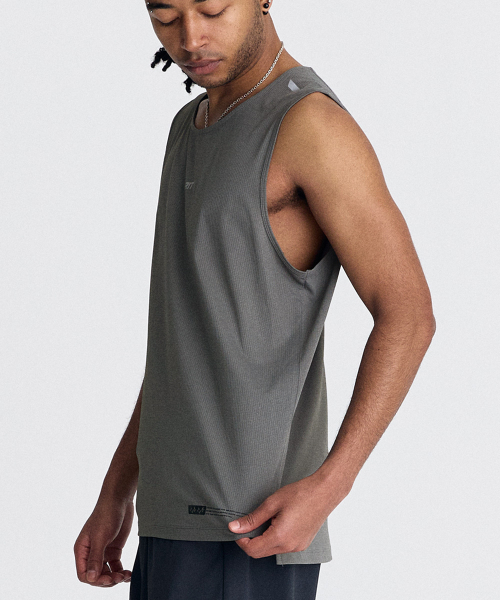 AIRIT(アイリット)の「エアドライ ランニング シングレット AM6011 GY(Tシャツ/カットソー・メンズ・グレー・X-LARGE/XXX-LARGE/XXXXX-LARGE)」の2枚目の写真