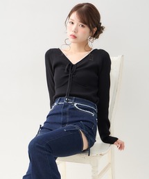 【WEB限定】フロントギャザーニット