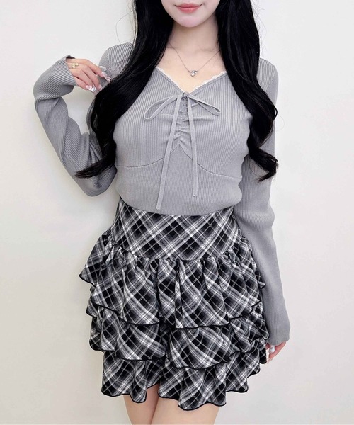 INGNI(イング)の「【WEB限定】フロントギャザーニット(ニット/セーター・レディース・オフホワイト/ブラック/ピンク/グレー/ボルドー・M)」の21枚目の写真