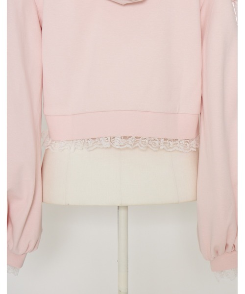 Fiorforte（フィオルフォルテ）の「lacy ribbon zip up hoodie（その他アウター・レディース・ホワイト/ピンク・FREE）」の11枚目の写真