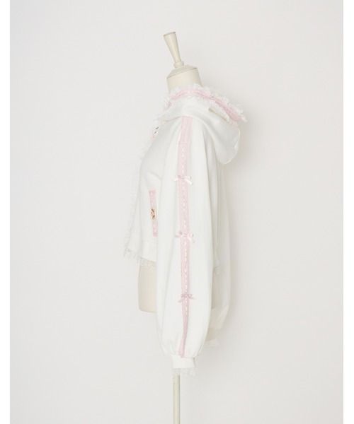 Fiorforte（フィオルフォルテ）の「lacy ribbon zip up hoodie（その他アウター・レディース・ホワイト/ピンク・FREE）」の15枚目の写真