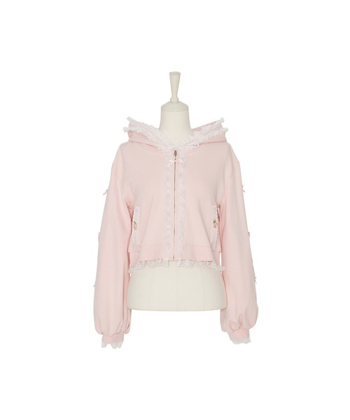 Fiorforte（フィオルフォルテ）の「lacy ribbon zip up hoodie（その他アウター・レディース・ホワイト/ピンク・FREE）」の20枚目の写真