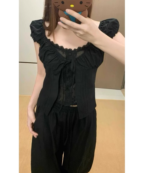 FAVORITO(ファヴォリート)の「ノースリーブトップスワイドパンツセットアップ(セットアップ・レディース・ダークグレー/ブラック・F)」の19枚目の写真