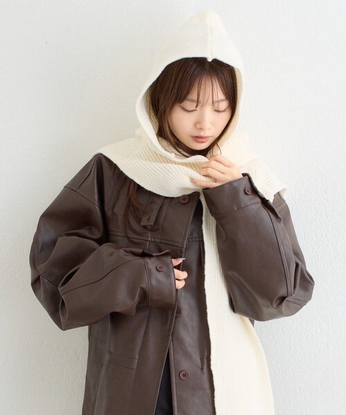 mystic(ミスティック)の「フードカラーストール(ストール/ショール・レディース・アイボリー/ブラック・ONE SIZE)」の16枚目の写真