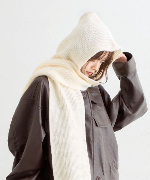 mystic(ミスティック)の「フードカラーストール(ストール/ショール・レディース・アイボリー/ブラック・ONE SIZE)」の17枚目の写真