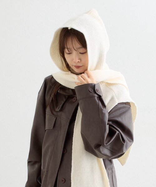 mystic(ミスティック)の「フードカラーストール(ストール/ショール・レディース・アイボリー/ブラック・ONE SIZE)」の18枚目の写真