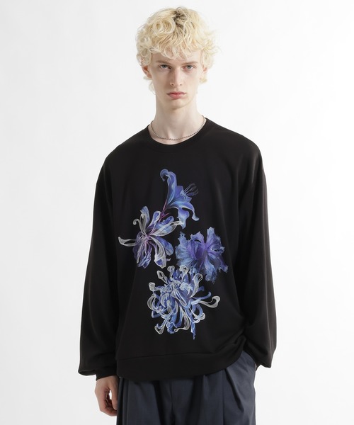 HARE（ハレ）の「フラワーARTフロントプリントカット(HARE)（Tシャツ/カットソー・メンズ・ホワイト/ブラック/レッド・FREE）」の2枚目の写真