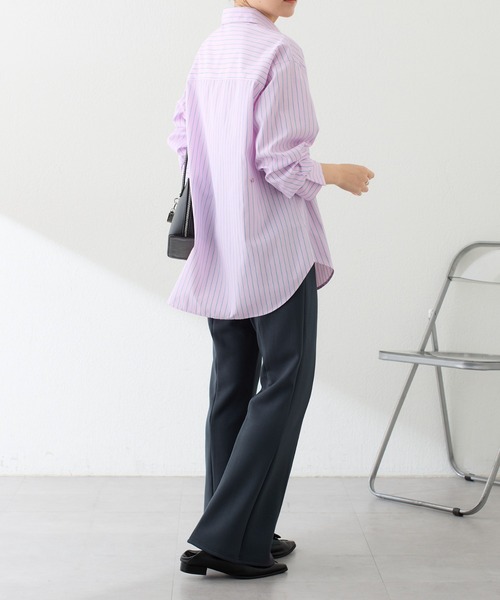 COLLAGE GALLARDAGALANTE（コラージュガリャルダガランテ）の「細見え/ポンチフレアパンツ/WEB限定（スラックス・レディース・ブラウン/チャコールグレー/ブラック・TM/PM/FREE）」の19枚目の写真