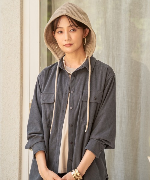 ikka（イッカ）の「フードニット（ニットキャップ/ビーニー・レディース・グレー/ベージュ・FREE）」の12枚目の写真