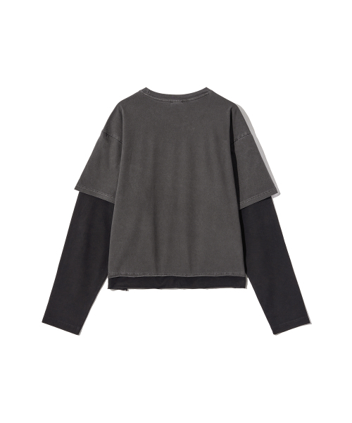 GAKKAI UNIONS(ガッカイユニオンズ)の「NOISE PIGMENT レイヤードロングスリーブ チャコール(Tシャツ/カットソー・レディース・その他・SMALL/MEDIUM/LARGE)」の3枚目の写真