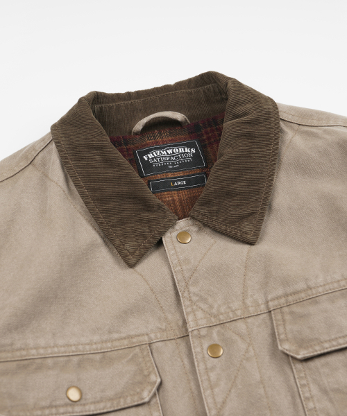 FRIZMWORKS（フリズムワークス）の「HEAVY CANVAS STORM TRUCKER JACKET _ MUD（デニムジャケット・メンズ・その他・SMALL/MEDIUM/LARGE/X-LARGE）」の4枚目の写真