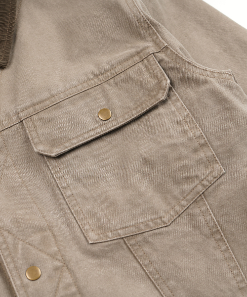 FRIZMWORKS（フリズムワークス）の「HEAVY CANVAS STORM TRUCKER JACKET _ MUD（デニムジャケット・メンズ・その他・SMALL/MEDIUM/LARGE/X-LARGE）」の5枚目の写真