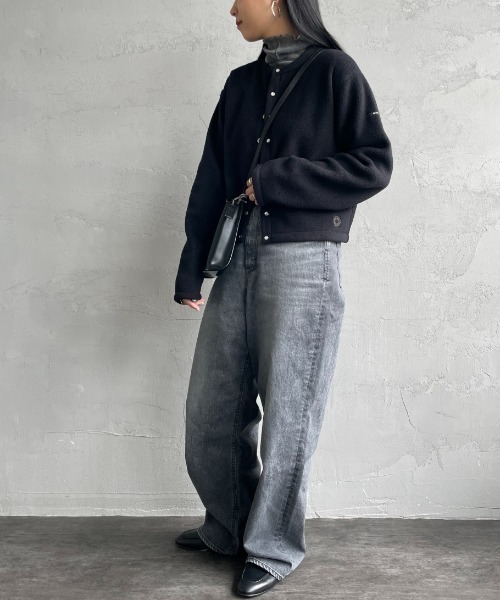 ORCIVAL（オーシバル）の「[ORCIVAL/オーシバル] クルーネック フリースカーディガン（カーディガン/ボレロ・レディース・ブラック/ピンク/グレー/ライトグレー・2）」の11枚目の写真