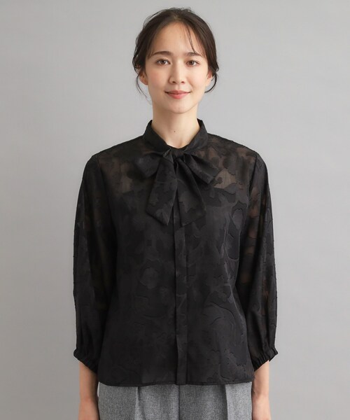 LAURA ASHLEY(ローラアシュレイ)の「【洗える/カラー&無地展開あり】アーシャ柄ジャカードブラウス(シャツ/ブラウス・レディース・ブラック系/ブラック・38)」の13枚目の写真